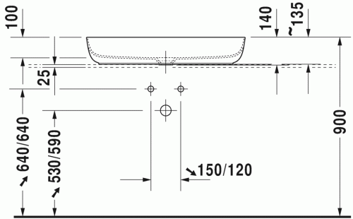 Duravit Luv 80x40 cm ráültethető mosdó, szatén szürke 0379802300