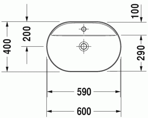 Duravit Luv 60x40 cm ráültethető mosdó, szatén fehér 0380602600