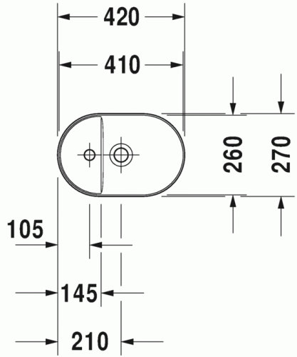 Duravit Luv 42x27 cm ráültethető mosdó, fehér 0381420000