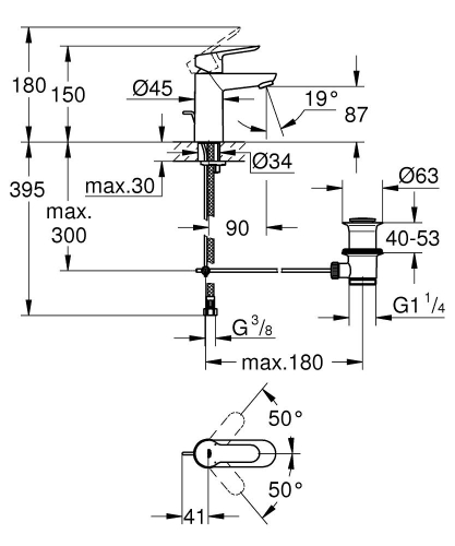 Grohe BauEdge zuhany csomag, S-méret (23356000, 23333000, 27598000)