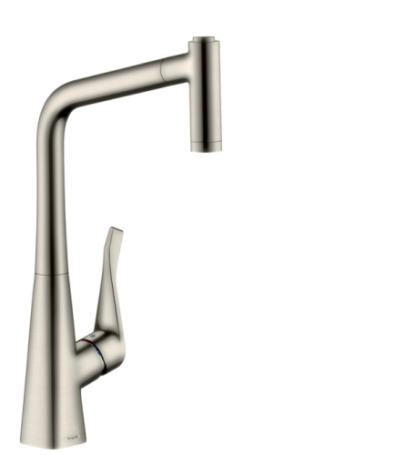 Hansgrohe M7116-H320 egykaros konyhai csaptelep 320 kihúzható zuhanyfejjel, rozsdamentes acél hatású 73801800