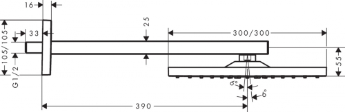 Hansgrohe Raindance E 300 Air 1jet fejzuhany 390 mm zuhanykarral 26238000