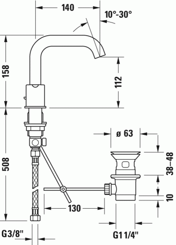 Duravit C.1 3-lyukú mosdócsaptelep C11060005010