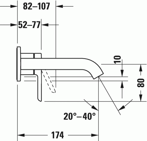 Duravit C.1 fali mosdócsaptelep C11070003010