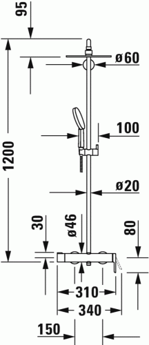 Duravit C.1 zuhanyrendszer C14280007010