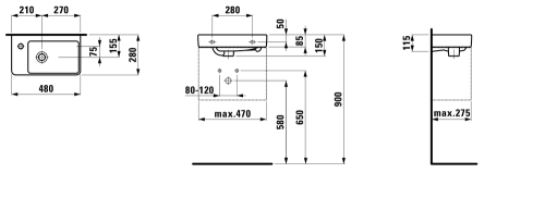 Laufen Pro S 48x28 cm kézmosó H8159550001041 (8.1595.5.000.104.1)