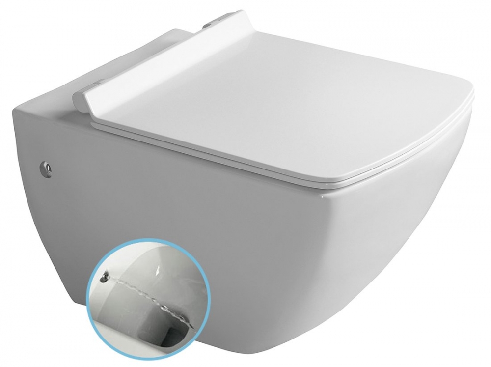 Sapho ISVEA PURITY fali WC bidé zuhannyal, fehér 10PL02007-DL
