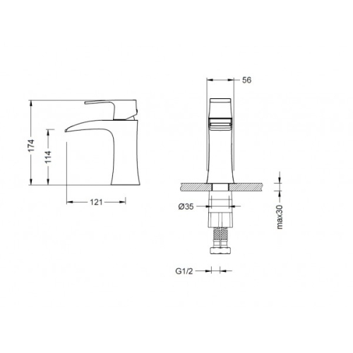 Arezzo design Wakefield Cascade mosdó csaptelep AR-7001