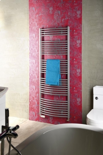 Aqualine 1330x450 íves fürdőszobai radiátor, 545 W, metálezüst ILA34
