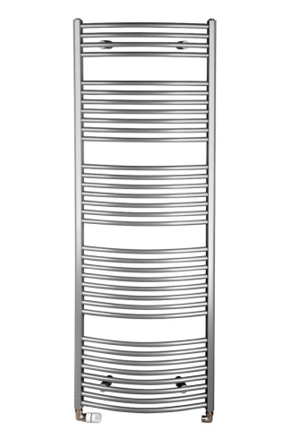 Aqualine 1330x450 íves fürdőszobai radiátor, 545 W, metálezüst ILA34