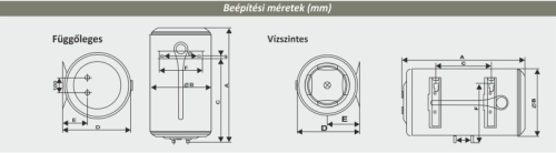 ATLANTIC Opro ERP tárolós vízmelegítő, elektromos, alsó elhelyezés, zárt renszerű, 10L (ATL_821180)