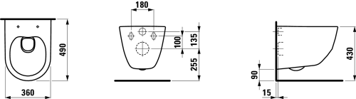 Laufen Pro Compact Rimless - perem nélküli fali wc H8209650000001 (8.2096.5.000.000.1)