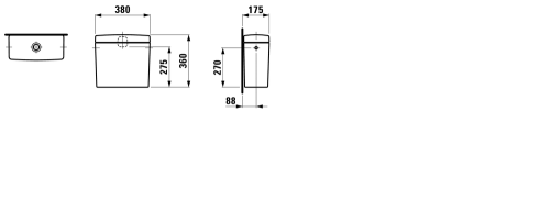 Laufen Pro monoblokkos wc tartály H8269500000001 (8.2695.0.000.000.1)