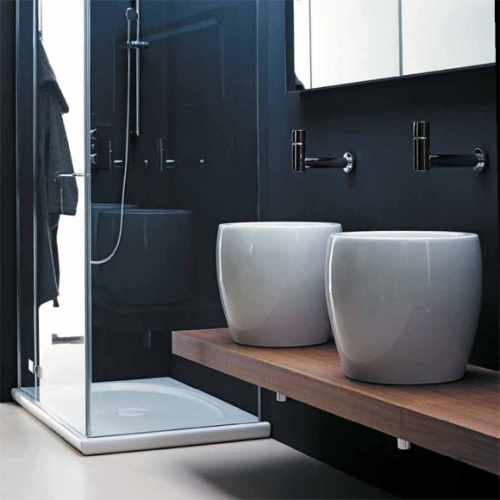 Laufen ILBAGNOALESSI ONE 45x45 cm ráültethető mosdó csaplyuk nélkül H8119734001091 (8.1197.3.400.109.1)