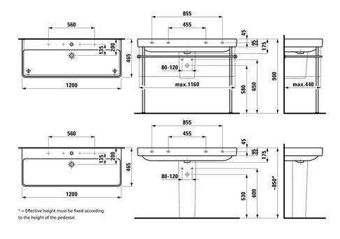 Laufen Pro S 120x46 cm mosdó H8149650001041 (8.1496.5.000.104.1)