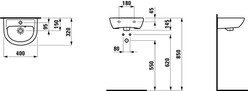 Laufen Pro B 40x32 cm kézmosó H8159510001041 (8.1595.1.000.104.1)