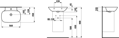 Laufen INO 56x45 cm mosdó H8103020001041 (8.1030.2.000.104.1)