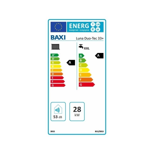 BAXI Luna Duo-Tec 33+ ERP kombi kazán, kondenzációs, fali, F:28kW, HMV:33kW (BAX_LUNADUOTEC33P)