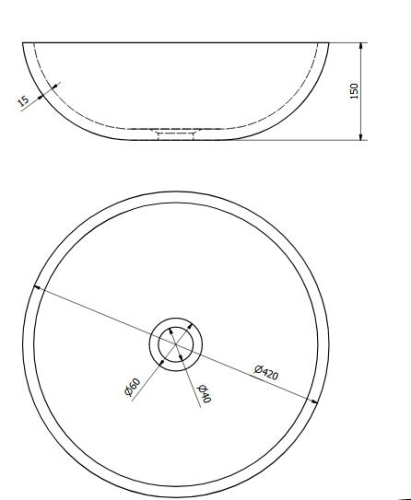 Sapho PRIORI kerámia mosdótál átmérő 42cm (PI019)