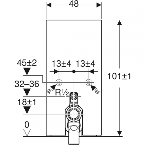 Geberit Monolith 101 szanitermodul talpon álló WC-hez, fehér üveg 131.002.SI.5