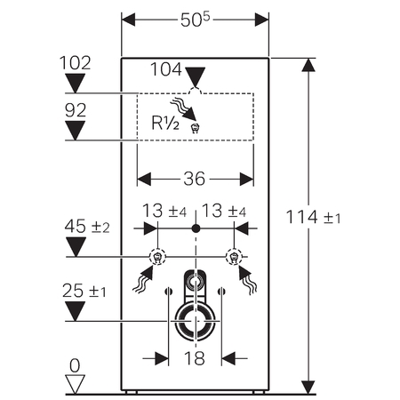 Geberit Monolith szanitermodul fali WC-hez, 114 cm umbra barna üveg 131.031.SQ.5
