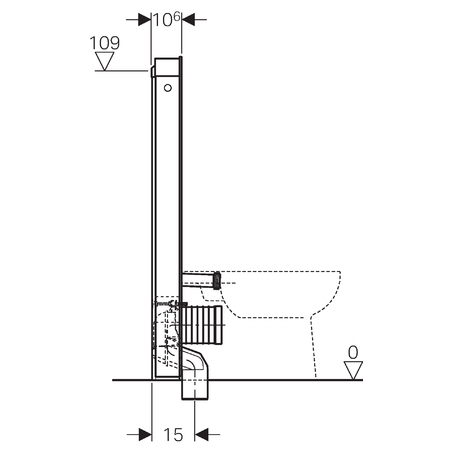 Geberit Monolith 114 szanitermodul talpon álló WC-hez, fehér üveg 131.033.SI.5