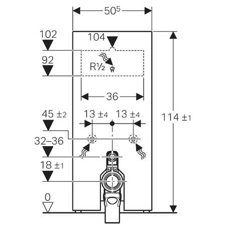 Geberit Monolith szanitermodul talpon álló WC-hez, 114 cm, umbra barna üveg 131.033.SQ.5