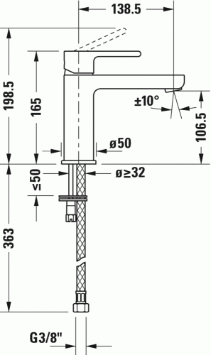 Duravit B.2 egykaros mosdócsaptelep M B21020002010