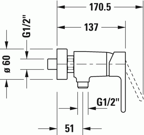 Duravit B.2 egykaros zuhanycsaptelep B24230000010