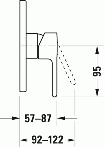 Duravit B.2 egykaros falsík alatti zuhanycsaptelep B24210010010