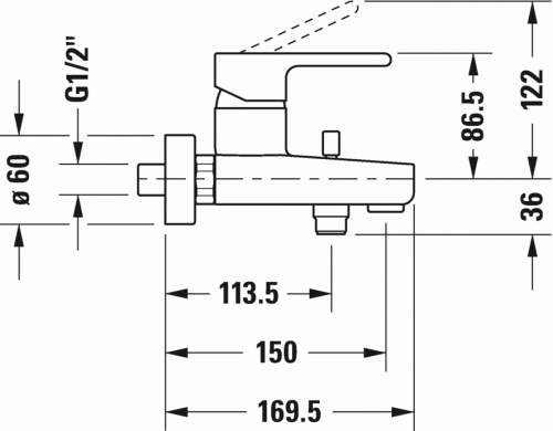 Duravit B.2 egykaros kádtöltőcsaptelep B25230000010