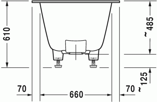 Duravit DuraSquare 180x80 cm fürdőkád, állvánnyal 700426000000000