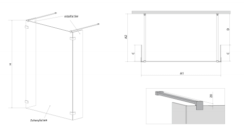 Radaway Euphoria Walk-in W4 120 zuhanyfal (383144-01-01)