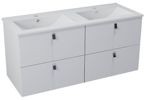 Sapho MITRA 150 mosdótartó szekrény 4 fiókkal és mosdóval, fehér 2XMT0711601-150