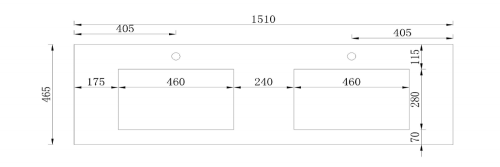Sapho MITRA 150 mosdótartó szekrény 6 fiókkal és mosdóval, fehér 2XMT0811601-150