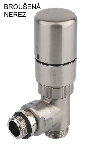 Sapho szögletes radiátorszelep szett, szálcsiszolt inox (CP4510S)