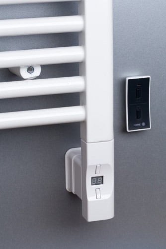 Sapho elektromos termosztátos fűtőpatron radiátorhoz, távirányítóval, 900W, D forma, fehér (HVD-900)