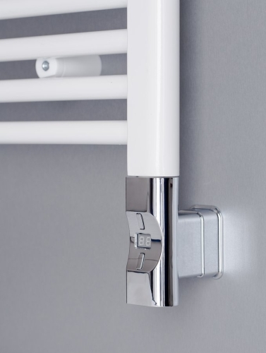 Sapho elektromos termosztátos fűtőpatron radiátorhoz, távirányítóval, 900W, D forma, króm (HVD-900C)