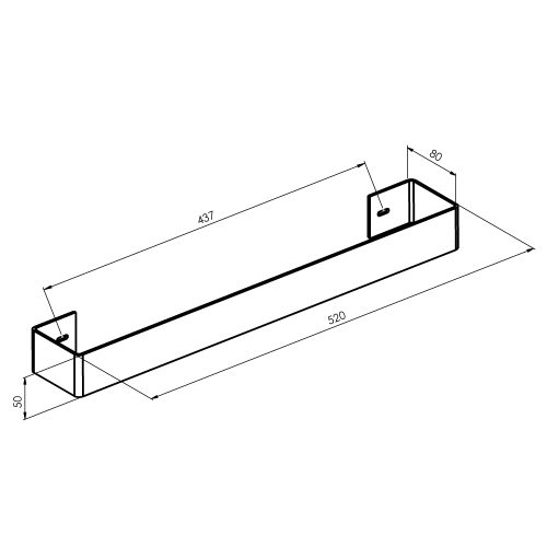 Sapho TABELLA 520 törölközőtartó, szácsiszolt inox MI520