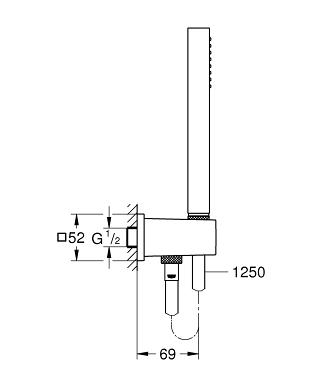 Grohe Euphoria Cube Stick zuhanyszett beépített fali csatlakozóval 26405 000 (26405000)