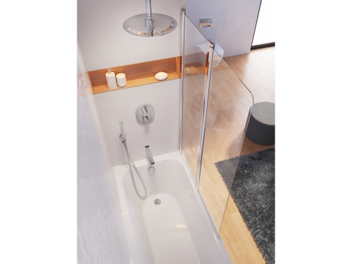 Ravak CVS2 100 cm jobbos kádparaván Transparent üveggel, krómhatású 7QRA0C00Z1