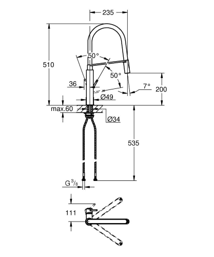 Grohe Concetto egykaros mosogató csaptelep, króm 31491 000 (31491000)