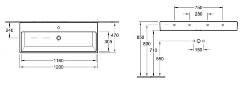 Villeroy & Boch Memento 120x47 cm mosdó, túlfolyó nélkül CeramicPlus felülettel 5133C2R1 (5133 C2 R1)