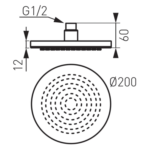 Ferro 20 cm átmérőjű kerek fejzuhany, gömbcsuklóval DSN01