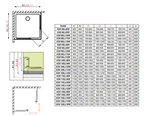 Radaway Idea KDD 80 R zuhanyajtó (387061-01-01R)