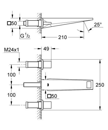 Grohe Allure Brilliant 3-lyukas fali mosdócsaptelep M-méret 20348000