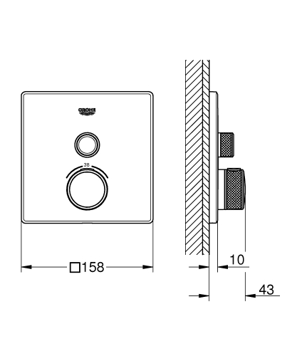 GROHE Grohtherm SmartControl termosztátos színkészlet 1 fogyasztóhoz, króm 29123000