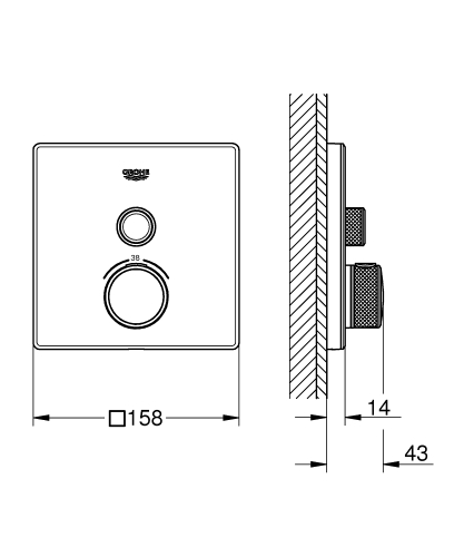 GROHE Grohtherm SmartControl termosztátos színkészlet, fehér üveg 29153LS0