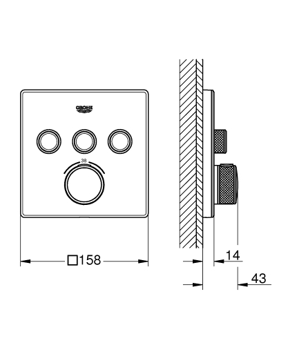 GROHE Grohtherm SmartControl termosztátos színkészlet, fehér üveg 29157LS0