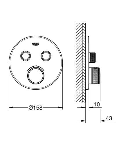 GROHE Grohtherm SmartControl termosztátos színkészlet, króm 29119000